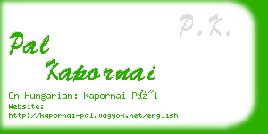 pal kapornai business card